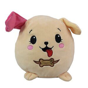 Pikmi Pops Dog Plush Tan 7.5" Floppy Ears Embroid Round Soft Squishy Puppy 2017